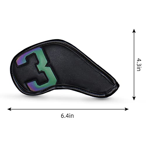 Golf Club Head Cover for Irons - Waterproof Leather - Black 3