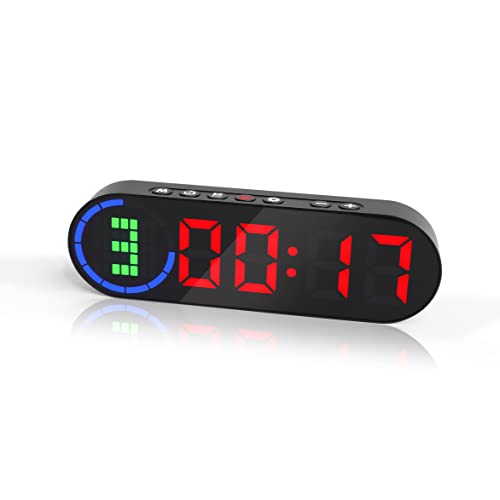 Portable Gym Timer with Progress Bar - Rechargeable Black+Red