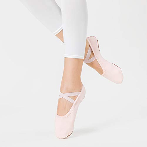 No-Tie Canvas Ballet Shoes for Toddler Girls - Ballet Pink