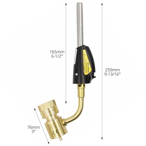 QWORK Torch Tips, Swirl, Compatible with MAP-Pro/LP Gas, Self Lighting, Gas Self Ignition Torch Regulator Brazing Soldering Welding Plumbing Gun