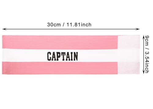 Adjustable Captain Armband for Soccer, Basketball, Volleyball - Pink & White