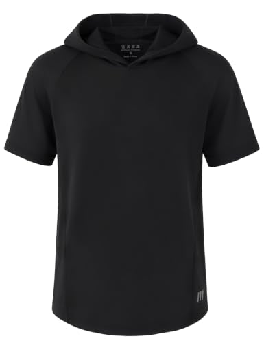 X-Large Boys Short Sleeve Hoodie T-Shirt - Youth Athletic Cool Dry Hoodie