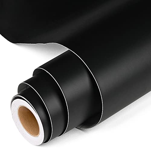 Permanent Vinyl Roll - Matte Black Adhesive, 12" x 10 FT