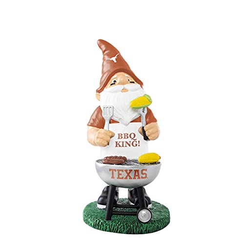 NCAA College Team Logo Grill Gnome Statue - Texas Longhorns, 10"