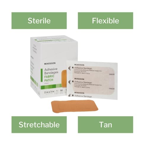 Adhesive Bandages - Sterile Fabric, 2x3 in, 50 Count