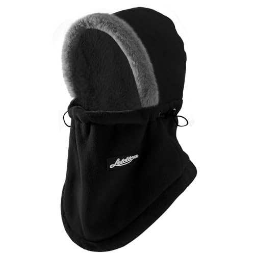 Winter Fleece Balaclava Ski Mask for Women - Black