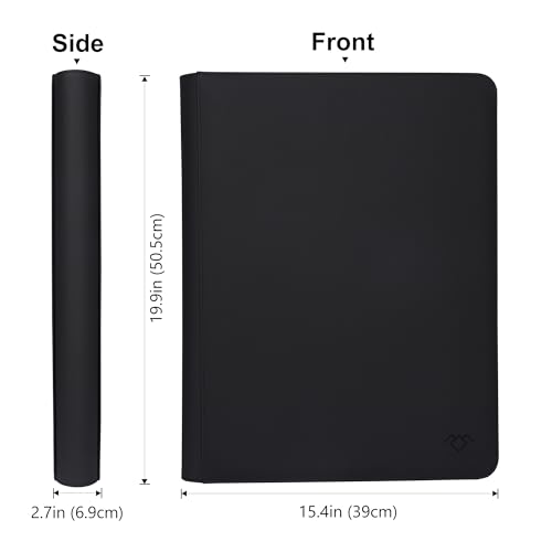 GrinOwl Black 16-Pocket Top Loader Binder for Cards, Holds 640 3x4 Sleeves