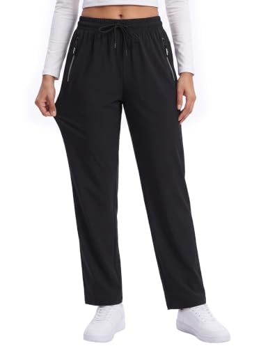 Airswan Women's X-Large Active Hiking Pants with Zipper Pockets - Black