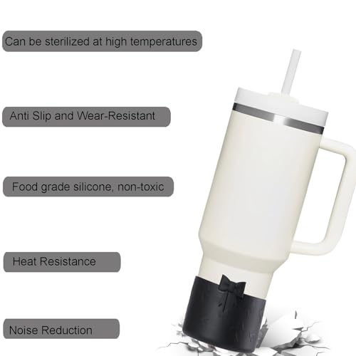 Silicone Protective Cup Boot for 20-40oz Tumblers - Black Bow