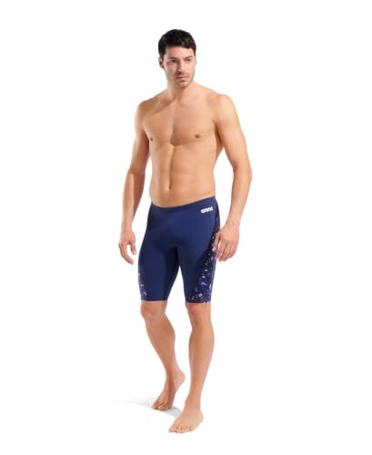 Arena Men's Navy Blue Confetti Swim Jammer 17.7in Performance Swimwear