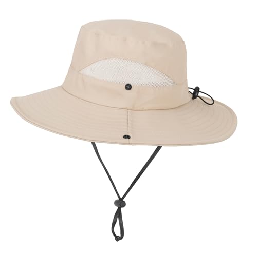 Kids Wide-Brim Sun Hat with UV Protection - Beige
