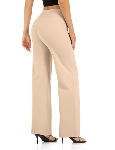 Blisset Women's High Waist Wide Leg Yoga Pants with Pockets - Soft Casual Lounge Bottoms, 29/31 Inch