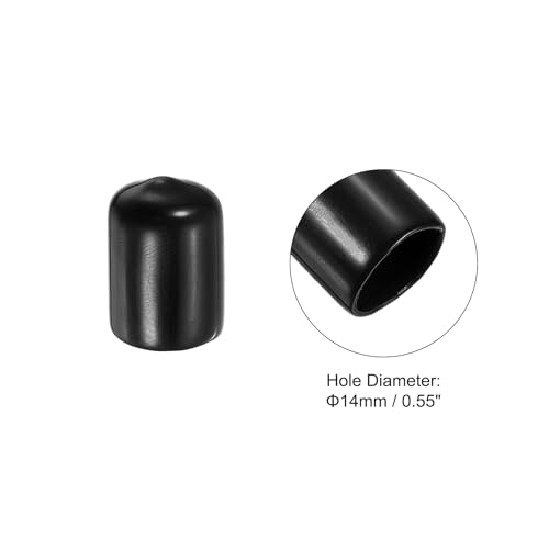 Billiard Cue Tip Protectors - 14mm Rubber Sleeve Covers, 5 Pack - Black