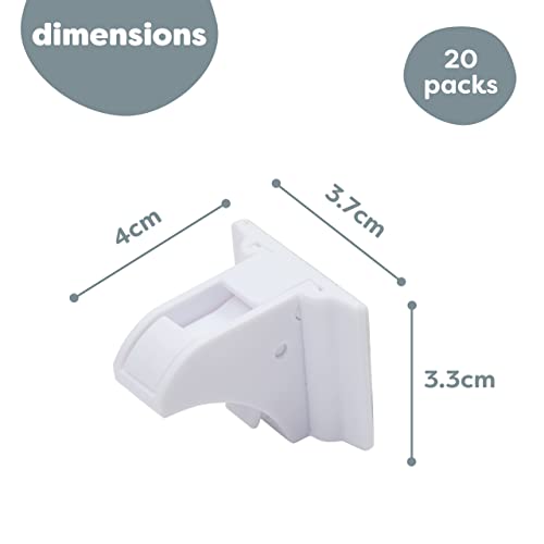 MATANA 20 Pack Magnetic Cabinet Locks Baby Proofing (20 Locks + 4 Keys) Adhesive Easy Installation, No Drilling Child Proof Cabinet Locks Magnetic Drawer Locks