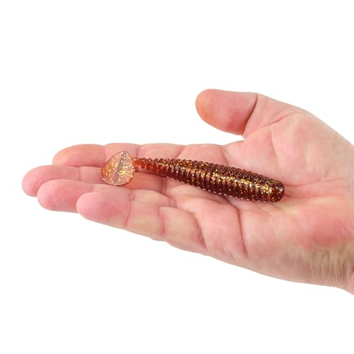 PowerBait Saltwater Power Swimmer Soft Bait - 4.3" Root Beer Gold