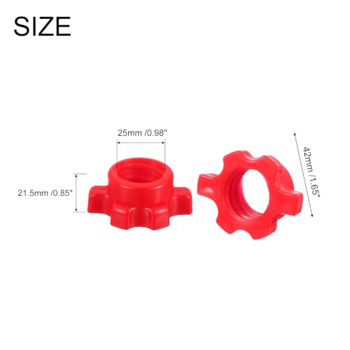Red Spin-Lock Dumbbell Bar Nut Set for Weight Training & Fitness