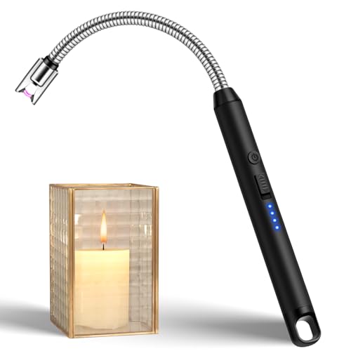 USB Rechargeable Electric Candle Lighter - 10-Inch Flexible Neck - Black
