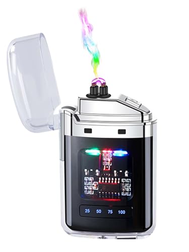 FliuSuax Black Rechargeable USB-C Plasma Arc Lighter Windproof Flameless