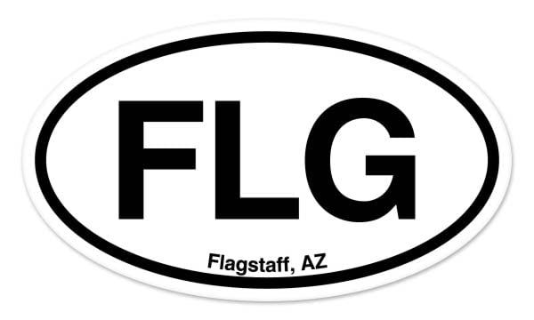 Flagstaff Arizona Oval Vinyl Decal - 3" x 2" Bumper Sticker
