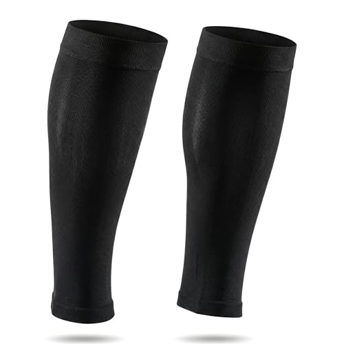 Calf Compression Sleeve for Men & Women - Short Black L (1 Pair)