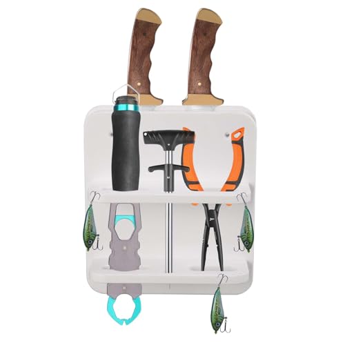 Boat Knife and Plier Holder with Marine Storage Organizer - Close Knife Rest