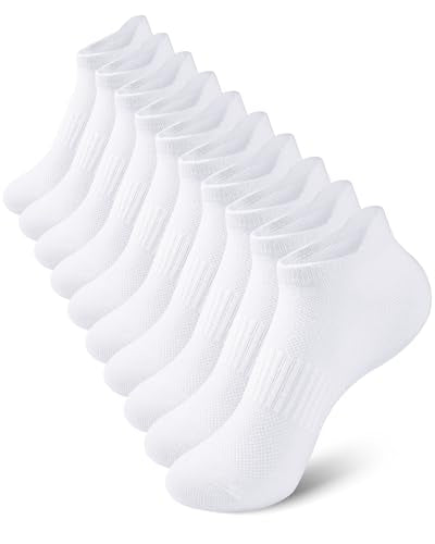 Kids Athletic Ankle Socks - Soft Cotton, Low Cut, 10-12 Years, White