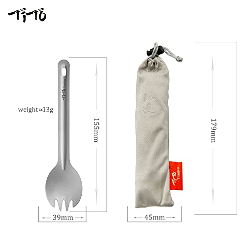 Lightweight Titanium Spork - Sandblasting Spork for Camping