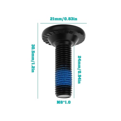 Bicycle Crank Spindle Bolts - M8 x 1.0 x 24mm Steel Set