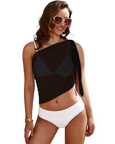 Women's Black Beach Sarong Wrap Sheer Bikini Cover-Up