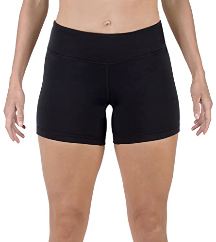 Lightweight Women's 3" Running & Volleyball Shorts with Zip Pocket - Black, Medium