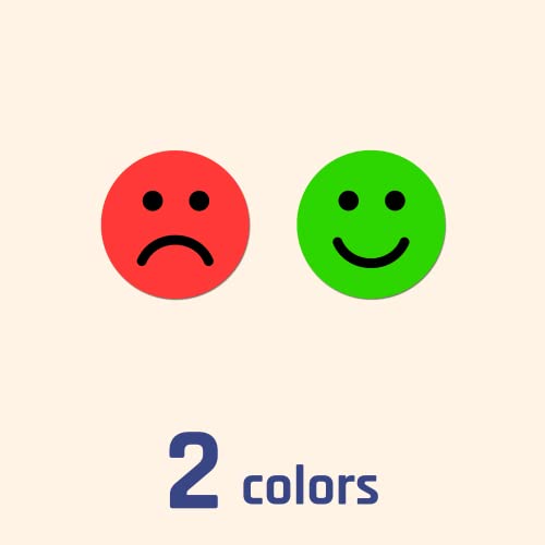 Happy/Sad Smile Face Emotion Stickers - 600 Pack, Red & Green