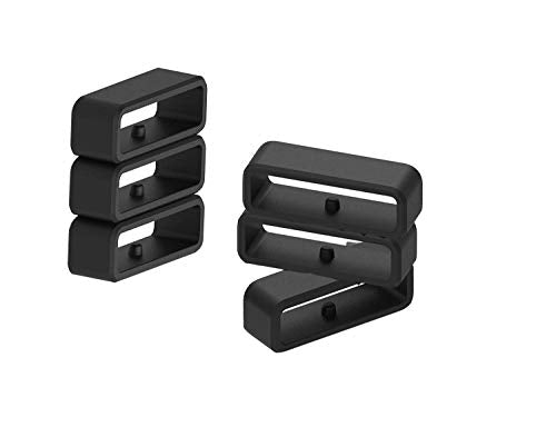 6-Pack Silicone Band Keepers for Garmin Smartwatches - Black