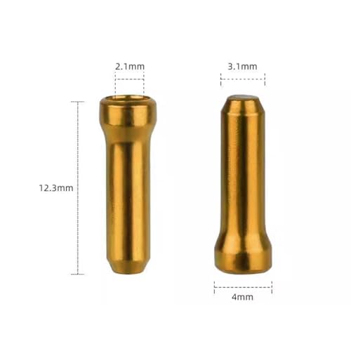 100PCS Multicolor Bike Cable End Caps - Alloy Crimp Tips for Bicycles
