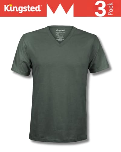 Kingsted Men's V Neck T-Shirts - Large Royal Pack, Soft Classic Fit Tees