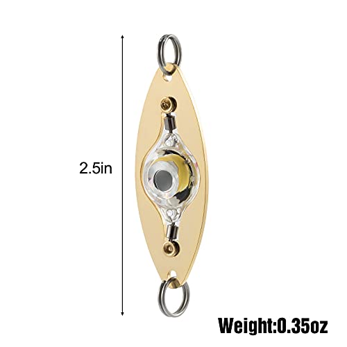 Dr.Fish Upgraded Rotating LED Fishing Lures 5 Pack - Deep Drop Trolling Spoons