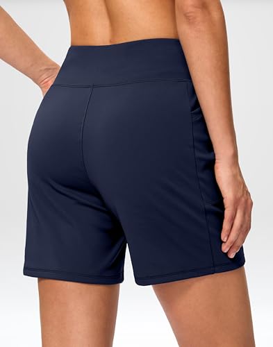 G Gradual 6" High-Waisted Women's Athletic Shorts - Deep Navy