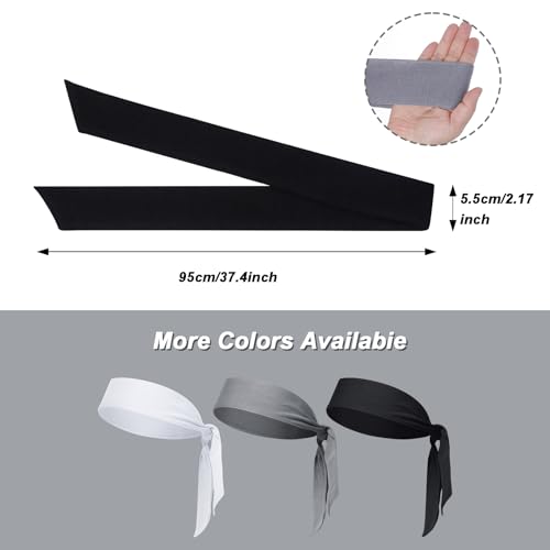 Adjustable Sports Headband Set - 3 Pack Black, White, Gray
