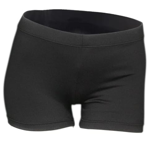 Girls' Sparkle Gymnastics Shorts - Stretchy Athletic Dancewear - Black, 2-3T