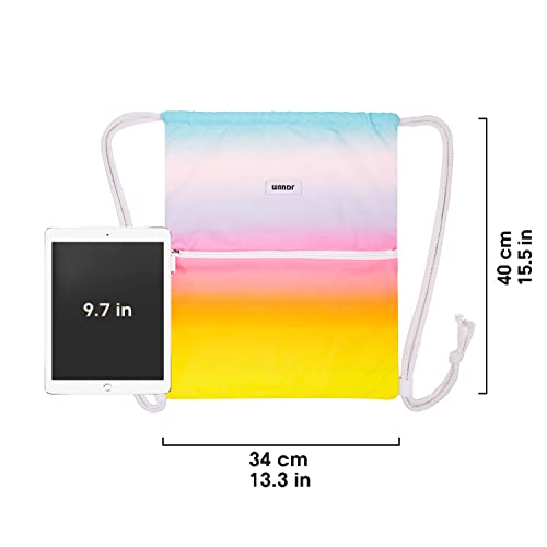 Drawstring Backpack - Lightweight Gym Sackpack - Rainbow