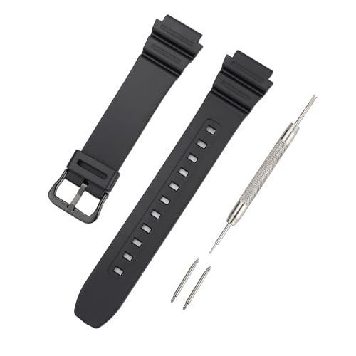 Silicone Replacement Strap for Casio G-Shock Watches - Black/Black Buckle