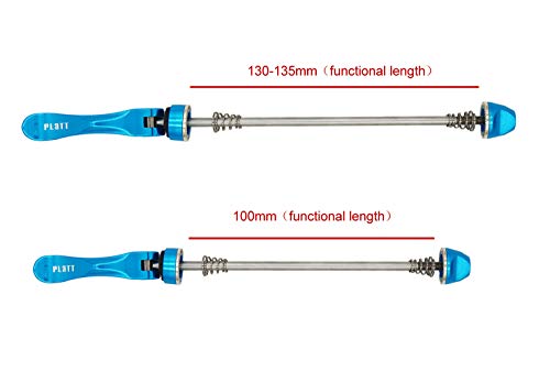 Bike Quick Release Skewers - Stainless Steel, Blue, 1 Pair