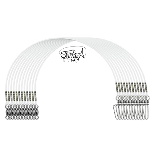 Fishing Fluorocarbon Leader with Crane Swivel and Snaps - Heavy Duty
