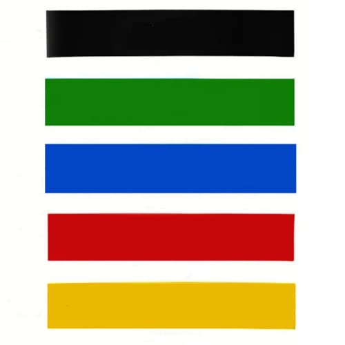 FLEXFITNESS Resistance Bands Exercise Workout Bands Set of 5 for Women and Men- Yoga Bands, Mobility Workouts, Gyms, Warm-Up, Recovery, Red/Blue/Green/Yellow/Black, 5 resistance levels