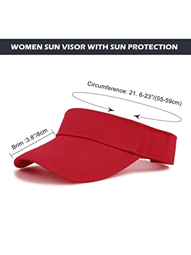 Komorebi Red One Size Unisex Sun Visor Hat for Running & Sports - Summer Sun Protection