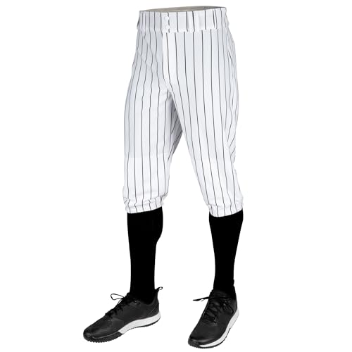 Champro Triple Crown 2.0 Boys Knickers with Pinstripes, White/Black MCC Medium