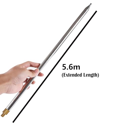 5.6m Telescopic Antenna Rod for Ham Radio, Stainless Steel M10 Mount