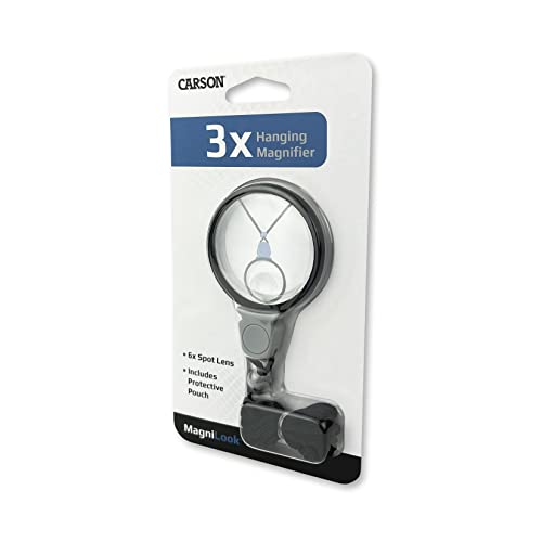 3x Power Pendant Magnifier with 6x Spot Lens & Neck Cord