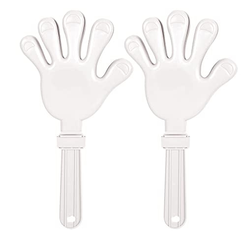 Extra Large White Hand Clappers - 2 Count Noise Makers for Events