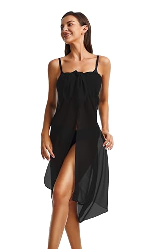 Beach Sarong Wraps for Women - Long Swimsuit Cover Up - Black