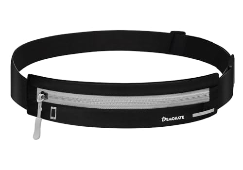 Slim Running Belt Fanny Pack - Water Resistant, Adjustable Waist Belt for All Cell Phones - Black02